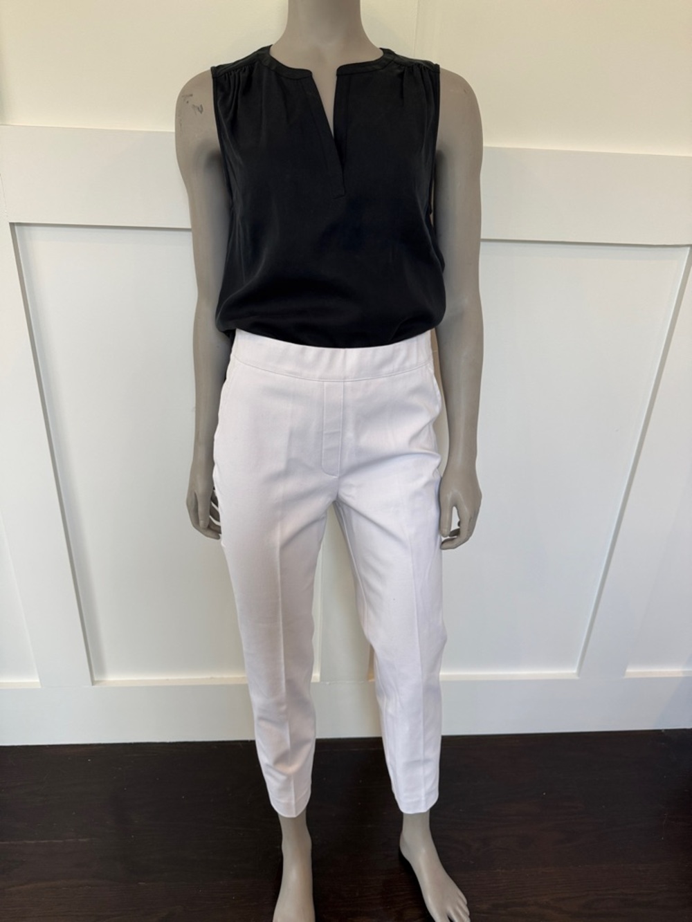 SPANX White Denim Jeans Ankle Cropped Slim Pants
